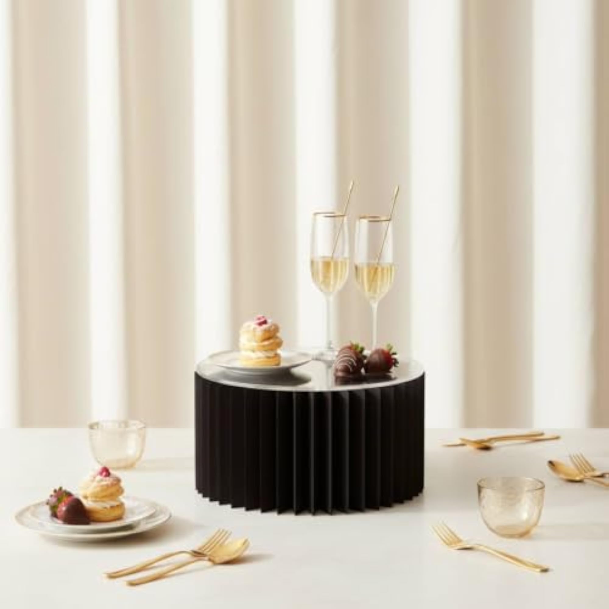 Foldable Honeycomb Display Stand, Collapsible Dessert Riser