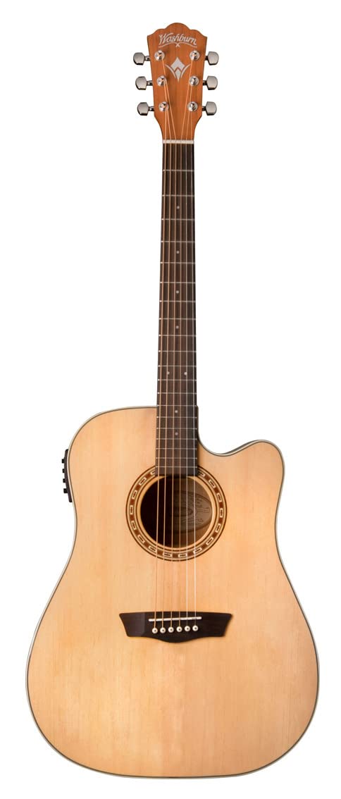 Amazon.com: Washburn Harvest WD7SCE-A Dreadnought Cutaway Acoustic