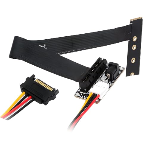 NFHK Right Angled Type 90 Degree M.2 NGFF NVMe M-Key to Up Angled PCI-E X1 X4 X8 X16 Socket Cable Graphics Card Extension Adapter PCI-Express