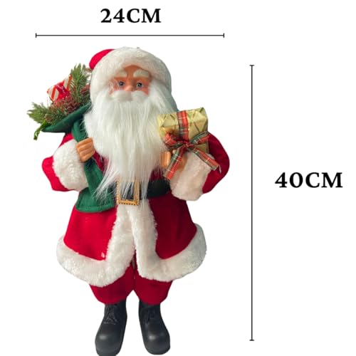 Papai Noel Decoração de Natal, Boneco Decorativo, Enfeite Natalino, 40 cm de Altura