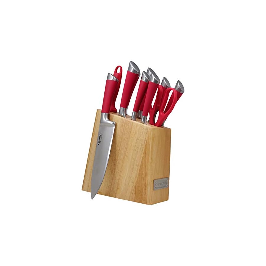 Cuisinart-C77SS-11PRDGR-11-Piece-Arista-Collection-Cutlery-Stainless-Steel-Knife-Block-Set-Red Cuisinart C77SS-11P 11-Piece Arista Collection Cutlery Knife Block Set, Stainless Steel (Red)