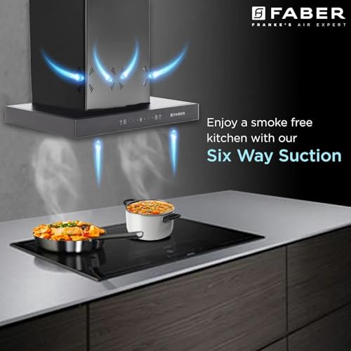 Image of Faber Cygnus 60cm 1400m /hr Autoclean Filterless T-Shape Chimney|Built-In Oil Collector|Odour Sensor|Touch & Gesture Control|12Yr Motor,5Yr Comprehensive Warranty by Faber | HOOD CYGNUS IN3DHCSCFLBK60