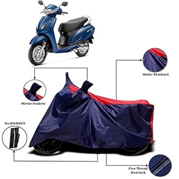 V VINTON Prime Quality Two Wheeler Cover for All Models of Honda Activa 5G Including BS6 Model with Ultra Surface Body Protection ( Red Stripes)