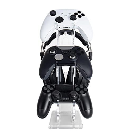 Niktule Controller-Ständer 3 Etagen - Transparenter universeller Headset-Aufhänger,Transparenter Controller-Ständer Gaming-Zubehör für Aufbewahrung, Organisation und Anzeige Cover