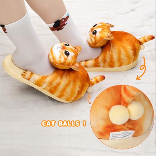 Cat Slippers for Women, Cute Fuzzy Animal Slippers For Indoor and Outdoor, Comfy Non-Slip Memory Foam Sole, Funny Cat Lover Gifts for Women3