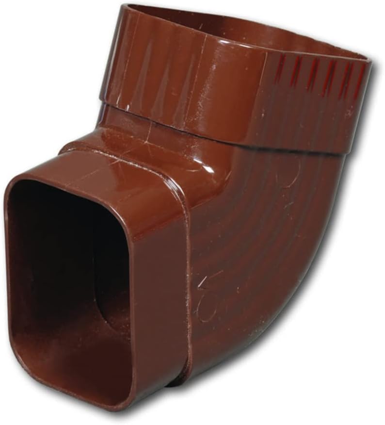 Amerimax 4.5 in. H x 5 in. W x 4.5 in. L Brown Vinyl B Gutter Elbow - Case of: 20;2020