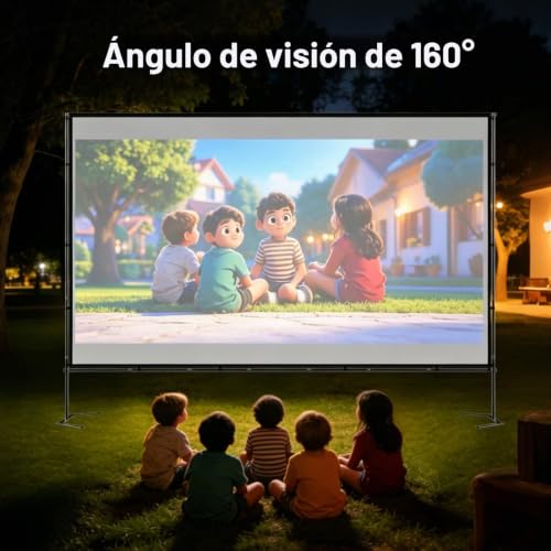 Pantalla de proyector para exteriores con soporte 120 pulgadas portátil jardín 5