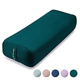 AJNA Yoga Bolster Pillow - Luxurious 100% Organic Vegan Suede - Yoga Bolster for Restorative Yoga - Rectangular Yoga Pillow with Carry Handle - Machine Washable Cover