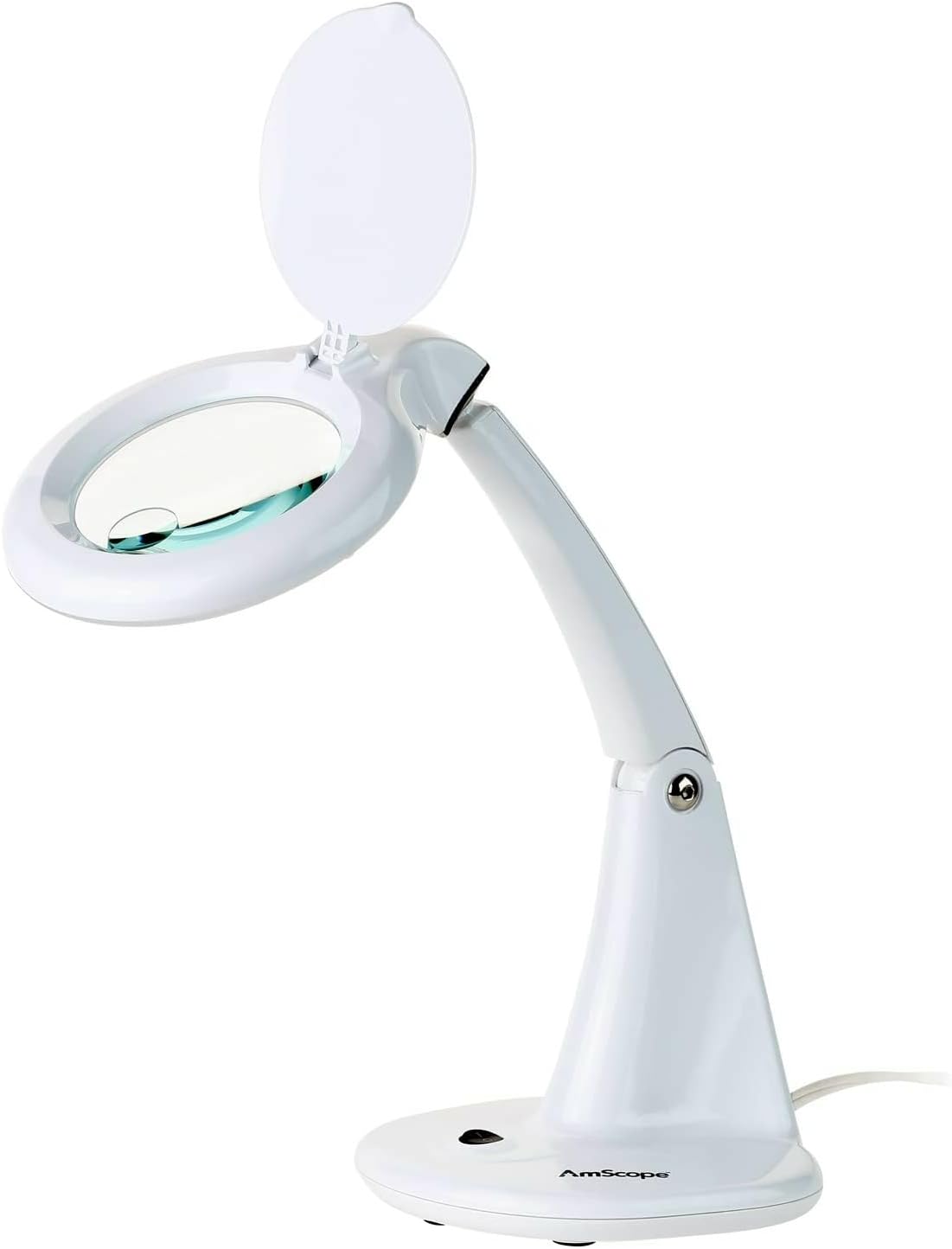 AmScope - Heavy-Duty 2.25X Magnification Large Rectangular Glass Magnifying Lamp with Adjustable Arm and Desk Clamp -MAGFLU-8069D-1C