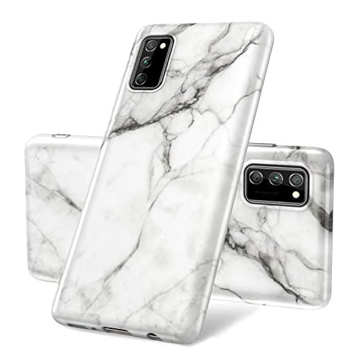 Vogu'SaNa kompatibel för mobiltelefonfodral Samsung Galaxy A41 skal marmor silikon matt marmor mönster Case Cover mjuk väska tunn skyddsfodral mobilväska skin softcase skal Bumper TPU etui fall, Weiß Grau