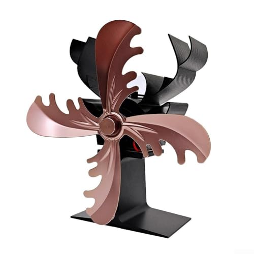 Ventilador de estufa alimentado por calor con diseño de reno, ajusta automáticamente la velocidad en función de la temperatura para una comodidad silenciosa (color cobre) Ventilador de estufa alimentado por calor con diseño de reno, ajusta automáticamente la velocidad en función de la temperatura para una comodidad silenciosa (color cobre)