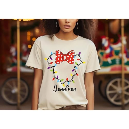 Personalized Family Christmas Light Shirts, Personalized Christmas 2025 Family Tees, Holiday Lights Family Shirts, Christmas Crew, Matching Christmas Shirts4