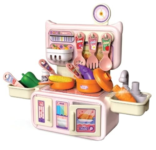 Image of VGRASSP Dream Kitchen Playset Toy Pretend Play Realistic Cooking Action Modern Kitchen Set - Real Like Working Sink - Random Color As Per Stock (Without Stove Small)