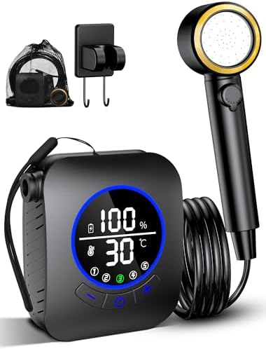Portable Camping Douche, Douche de Camping Rechargeable avec 8000...