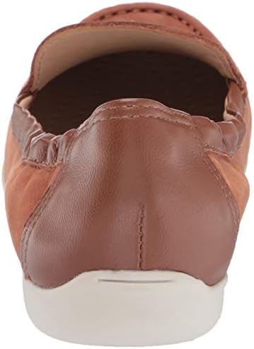 Driver Club USA Women's Leather Made in Brazil Venetian Scrunch Back Loafer Flat, Cognac Nubuck, 8.5 | Image 2