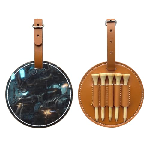 Future Robot Brown Printed Golf tee Storage Bag - Portable Design, Easy to Organize tee