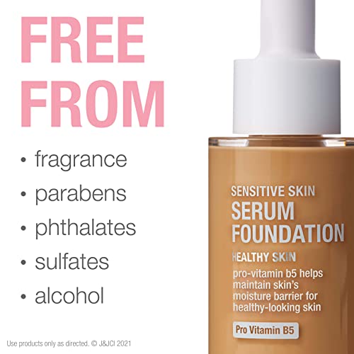 Neutrogena Healthy Skin Sensitive Skin Serum Foundation With Pro-Vitamin B5, Color Correcting & Pore Minimizing Liquid Foundation & Face Serum, Buildable Coverage, Medium/Deep 01, 1 Oz #TOP7