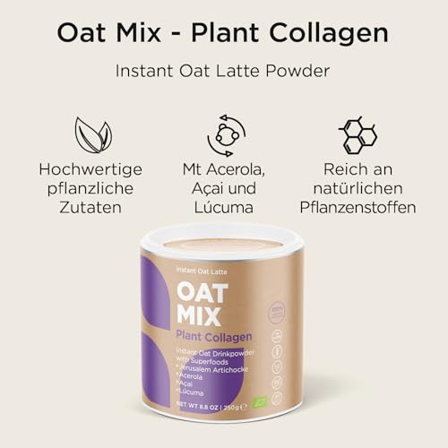 SOOPER FOOD Plant Collagen Oat Mix | Veganes Bio Superfood Pulver | Mit Vitamin C aus Acerola | 100 % pflanzlich & ohne tierisches Kollagen | 15 Portionen | 250g