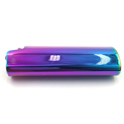 Lucklybestseller Metal Lighter Case Cover Holder Rainbow Color For Bic Full Size Lighter Type J6 #TOP1