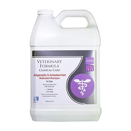 Veterinary Formula Clinical Care Antiparasitic & Antiseborrheic Medicated Dog Shampoo - 1 Gallon/128 Ounces - Paraben, Dye, Soap Free