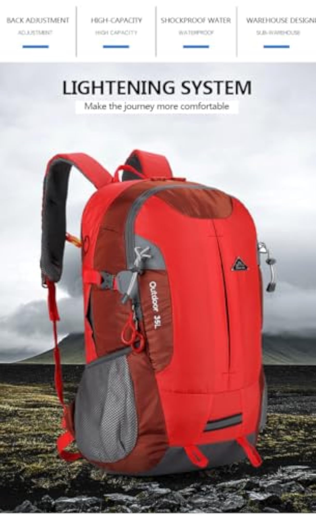 Cleverbees 35L Waterproof Hiking Backpack