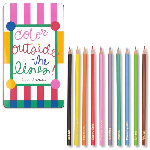 Set de 10 lápices de color ban.do en estuche metálico reutilizable