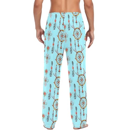 Antler-shaped Dreamcatcher Men's Pajama Pants Lightweight Sleepwear Bottom Lounge Pants3