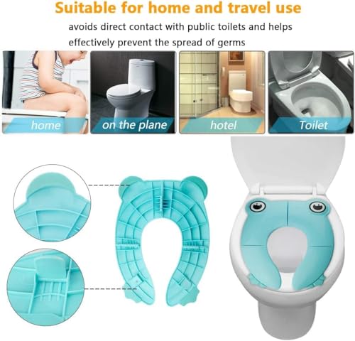 Image of Zollyss Toilet Seat Cover For Kids, Portable Folding Potty Seat for Training With Compact Travel Design, Fits Standard Toilets, Includes Carry Bag