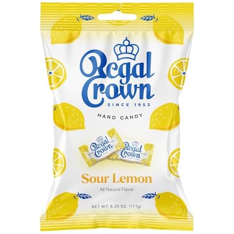Regal Crown Sour Lemon Hard Candy | Old Fashioned Sour Lemon Candy | Traditional Lemon Candy Brought To You By Iconic Candy | 6.25oz Peg Bag (1) Cover