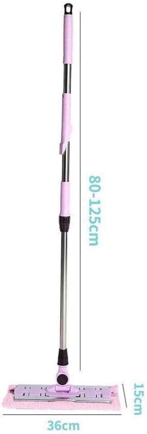 Mop, Professional Flat Bottom Sweeper, 360 Degree Rotating Aluminum Broom e, Sturdy Stainless Steel Handle and 2 Microfibre Cloth Cushions