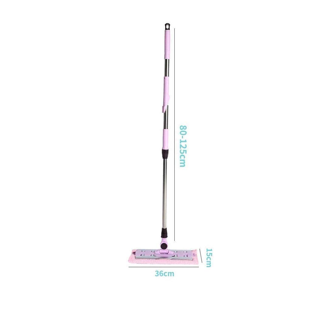 Fregona giratoria Fregona Profesional de Base Plana, Estructura de Aluminio giratoria de 360 Grados, Mango Resistente de Acero Inoxidable y 2 Almohadillas de Microfibra.