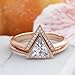 Ssjewel 1.60 Ct Triangle Cut Diamond Delicate Bridal Wedding Ring Set Unique Eye Catching Engagement Ring Set For Women 14K Gold Plated 925 Sterling Silver Handmade Stacking Band Anniversary Ring Set