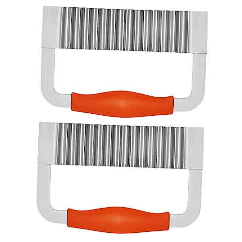 COLLBATH 2 Piezas Corte de patata ondulado cortadores para verduras Cuchilla ondulada patatas cortador de virutas arrugadas chipeadora de patatas cortador de patatas astilladora de olas