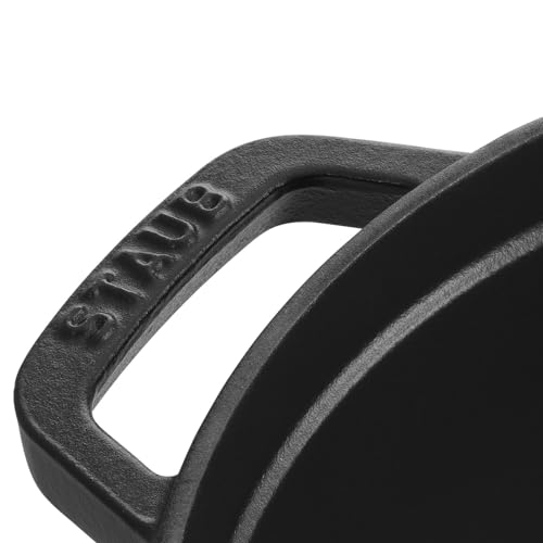 Image of Staub Cast Iron Round Cocotte, Dutch Oven, 9-quart, serves 9-10, Made in France, Matte Black
