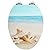 Angol Shiold Elongated Toilet Seat Molded Wood Toilet Seat with Quietly Close and Quick Release Hinges, Easy to Install also Easy to Clean (Elongated, Beach)