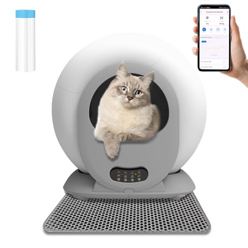 Litière auto-nettoyante pour chat - Taille XXL - 65 l - Avec contrôle par application - Litière automatique pour 2 chats (type 3)