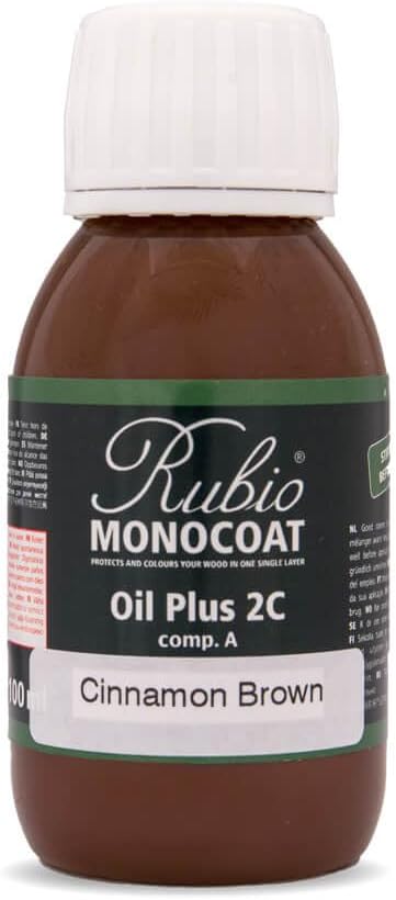 Rubio Monocoat Wood Stain & Finish Sample - Cinnamon Brown | Oil Plus Part A | Quick-Dry, Eco-Friendly Linseed Wood Oil for Indoor Use | Ideal for Sampling Oil Plus 2C & Touch Ups | 100 mL