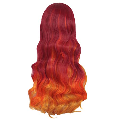 Image of MapofBeauty 28 Inch Long Wavy Harajuku Style Cosplay Wig, Orange /Red /Yellow | 70 cm Beautiful Wig