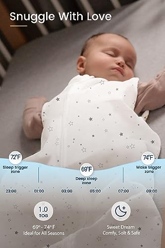 Image of TotAha Warm Sleep Sack 0-3 Months,Soft Quilted 1.0 TOG Wearable Blanket Baby Sleep Bag with 2-Way Safe Zipper