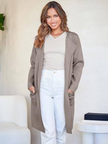 Image of ANRABESS Womens Cardigan Sweater Open Front Knit Long Coatigan Dressy Casual Jacket Coat 2026 Fall Outfits Classy Clothes