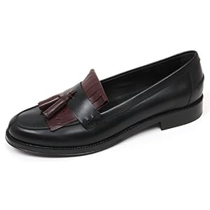 Tod's Tod's C9058 Mocassino Donna Scarpa nappine Nero/Bordeaux Loafer Shoe Woman