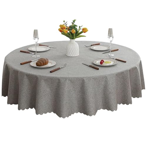 PEEXTBB Nappe Ronde, 140 cm Diamètre Nappe en Toile Cirée Ronde, Essuyable Nappes Rond Table de Jardin, Tablecloth Moderne, Nappes Exterieur, pour Cuisine,...