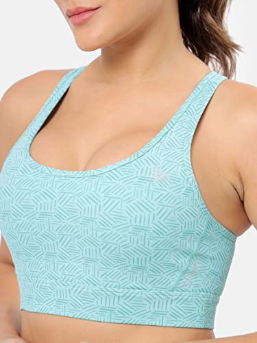 Image of Medium Impact Printed Sports Bra | Compression Fit | Slip-On | Full-Coverage | Removable Cups
