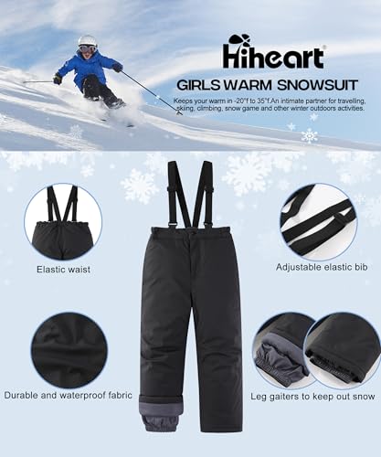 Image of Hiheart Boys Girls Winter Ski Jacket & Pants Set 2-Piece Snowsuit