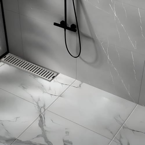 Image of EVANEX Bathroom Drainer | 18x4 Inches Shower Drain Channel | Waste Water Linear Floor Drain Channel | 304 Stainless Steel Bathroom Drainer with Anti Cockroach Trap | Bathroom Jali