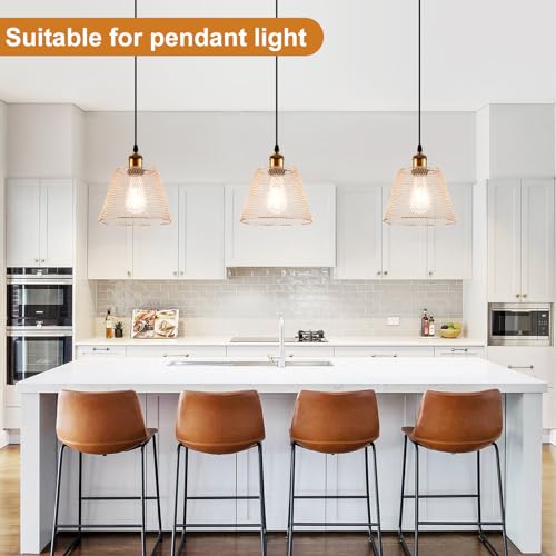 HARPER LIVING Pendant Ceiling Light Shade, Easy Fit Compact Vintage Lamp Shades, Gold Wire Mesh Basket, Metal Lampshades for Bedroom Ceiling Light Pendant (Gold) - Image 3
