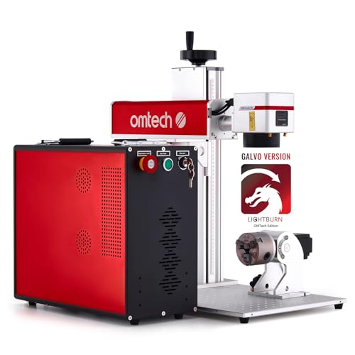 OMTech 60W MOPA Fiber Laser Engraver with Rotary Axis