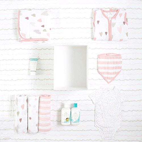 Image of aden + anais Boutique Dream Blanket, Boutique Muslin Baby Blankets for Girls & Boys, Ideal Newborn Nursery & Crib Blanket, Unisex Toddler & Infant Bedding, Shower & Registry Gift, Heartbreaker