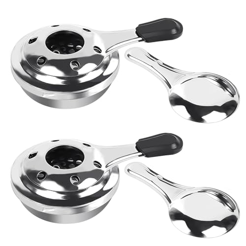 TSKER 2 quemadores de fondue, mini quemador de alcohol de acero inoxidable, quemador de alcohol, quemador de alcohol, quemador de alcohol, para exteriores, camping, picnic, cocina, mochilero, barbacoa
