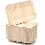 Cididu 35 Pack Palm Leaf Plates Disposable, 6x9 Inch Bamboo Like Plate Rectangle Trays, Mini Charcuterie Board Appetizer Serving Plates for Cheese Dessert Party Wedding BBQ Picnic, Microwave Safe